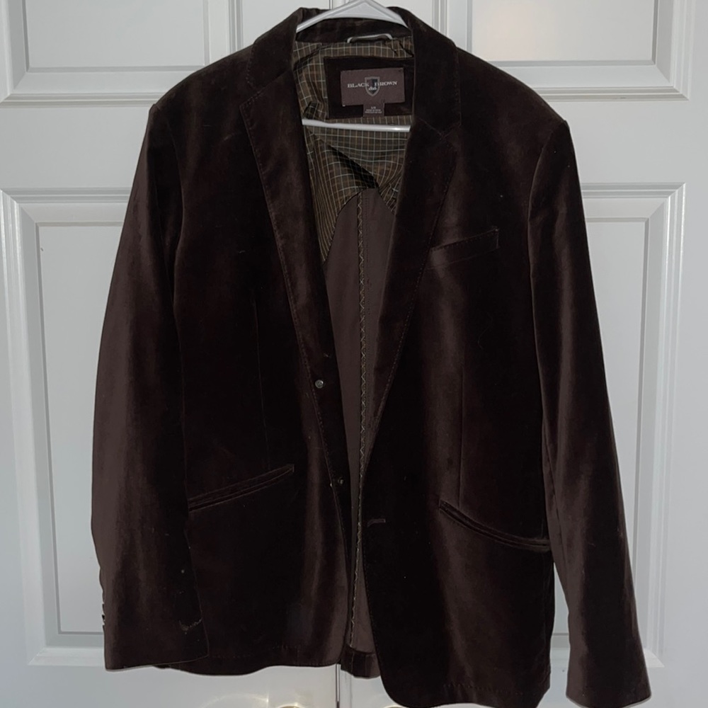 Black & Brown Brand Brown Velvet Sport Coat Mens Large
